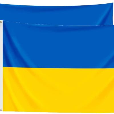 China Flight And Discount Factory Custom 90*150cm 3x5ft Polyester Silk Screen Printing Ukraine Flag for sale