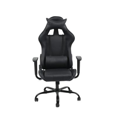 China Adjustable (Height) High Quality All Black Leather Office Chair Computer Racing Chair With Good Price for sale