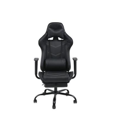 China (Height) All Black Office Wheelchair Adjustable Home Seat Chair Racing Gamer Chair With Fixed Armrest for sale