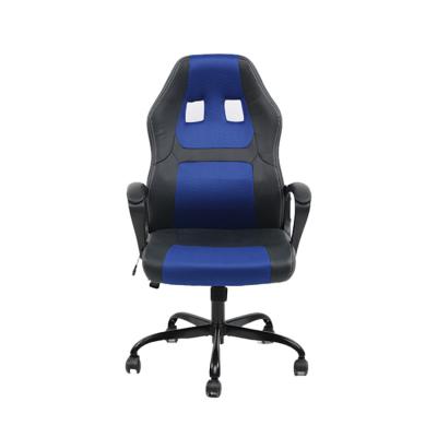 China Ergonomic Adjustable Height Adjustable Blue Color PU Office Office Armrest Leather Chair (Height) On Computer for sale