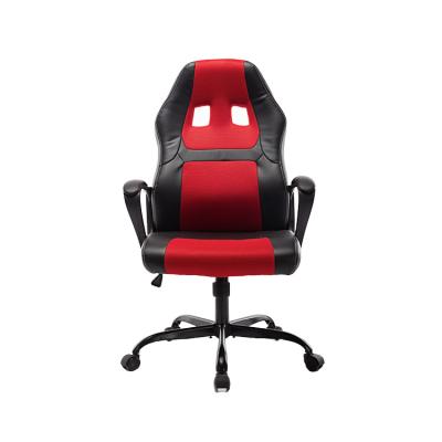 China (Size) Ergonomic PU Leather Adjustable High Armrest Red Leather Chair Racing Gamer Office Computer Chair for sale