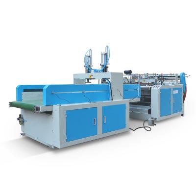 China Hotels Fully Automatic 2 Line High Speed Hdpe Ldpe Hot Cutting Plastic Bag Vest Bag Making Machine for sale