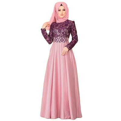 China Dry Cleaning Best Selling Retro Lace Ethnic Slim Muslim Dress Long Sleeve Comfortable Style Embroidery for sale