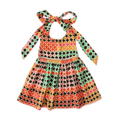 China Breathable Girls Style Summer Clothing African Bohemian Kids Dress Sleeveless Wear for sale