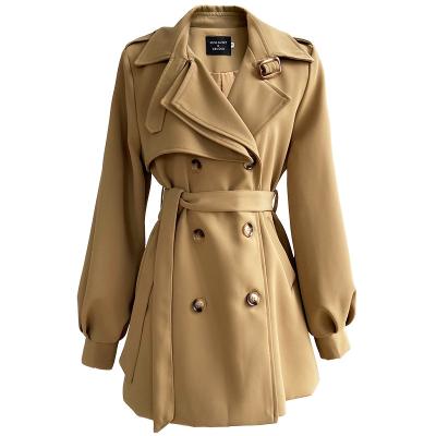 China Hot Selling Good Quality Spring Autumn Epaolet Lantern Windproof Bet Loose Oversize Trench Coat For Women for sale