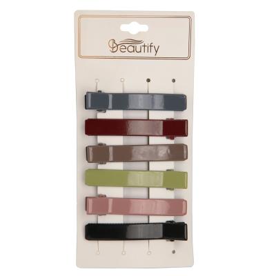 China Hair Rack 6 Count 6cm Metal Hair Pins Strong Grip Clips Non-slip Barrettes For Women And Girls Matte Or Shiny Bright Color for sale