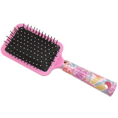 China Hair detangling 1pcs printed color rectangle comb for women and girls for detangling thick or thin hair salon quality no damage and ouchless for sale