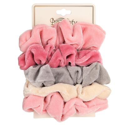 China Wholesale Pastel Color Velvet Hair Decoration and Ponytail Holding Tornadoes Assorted Colors Scrunchies (9x42cm Clipping Size) for Women and Girl for sale