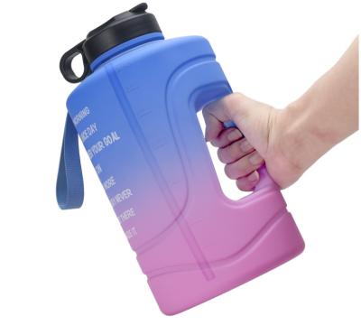 China 3.78L BPA Sustainable Outdoor Freestanding GYM With Time Marking Sport Water Bottles for sale