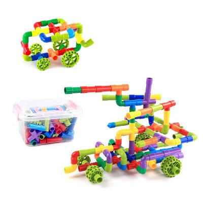 China 3-6 Years Old Newtype Children's Toys Building Blocks Toy Multifunctional Educational Plastic Pipe Game Wheel Puzzle for sale