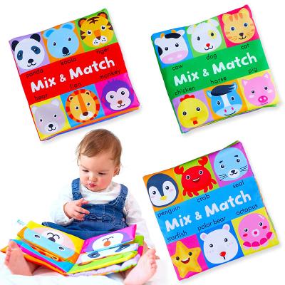 China Musical Soft Construction Baby Activity Book Mix and Match Animals Faces Baby Toys for sale