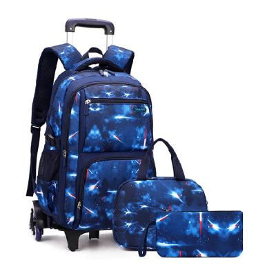 China 3pcs Waterproof Set Children School Backpack Trolley Bag Rolling Student Backpack On Wheels School Backpack Wheeled Bag For Teenagers Travel for sale