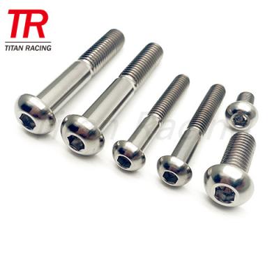 China Motorcycle ISO 7380 / ASME B18.3 Gr5 Titanium Alloy Button Head Bolt for sale