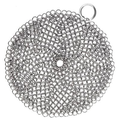 China China Manufacturer Long Life Wire Mesh Pans Cast Iron Scrubber/Stainless Steel Chainmail Scrubber for sale