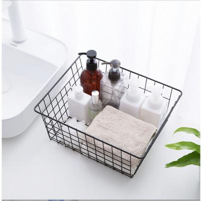 China Sustainable White Black Color Metal Wire Clothing Snack Other Storage Basket for sale