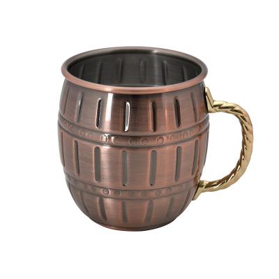 China Factory Directly Sustainable 550ml Stainless Steel Barrel Cup Copper Mug Moscow Mule Mug for sale