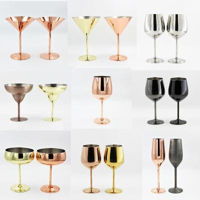 China Luxury Standing Margarita Glass Cup Champagne Goblet Sustainalbe Stainless Steel Cup Martini Glass Wine Glass for sale