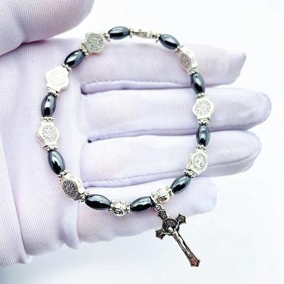 China Religious Jewelry Fast Selling Rosary Cross Bracelet Baby Baptism Religious Rosary Bracelets for sale