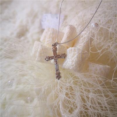 China S925 Sterling Silver Rhodium Plated Catholic Religious Cross Charm Pendant Jewelry for sale