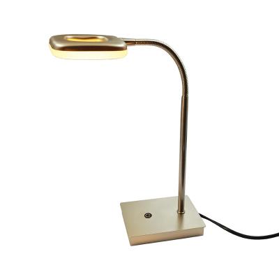 China Gooseneck Arm Foyer Lighting Touch Rheostat Led Warm White LED Satin Nickel Desk Lamp 5W SMD for sale