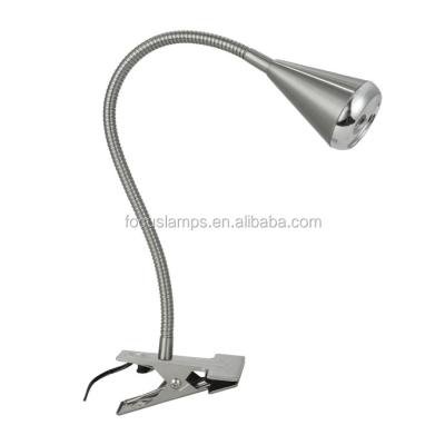 China Gooseneck Focus Lighting LED Clip Lamp Satin Nickel Finish For Metal Room Gooseneck Series for sale