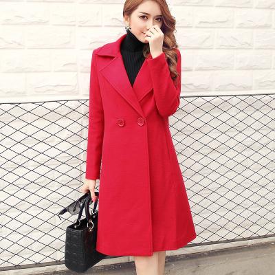 China Thickening of ladies wool and cotton turn-down collar coat fashion and casual à venda