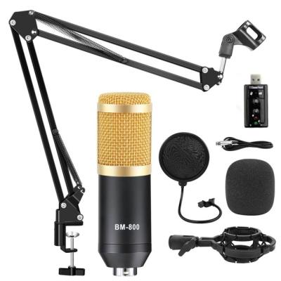 China Professional Bm800 BM-800 Studio Condenser Microphone Microphone Sound Recording Microphone With USB Sound Card For Braodcasting Radio Singing for sale