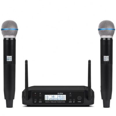 China Professional Handheld Wireless Microphone FM UHF Dual Channel Wireless Microphone for sale