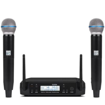 China Portable Wireless Microphone Professional Radio Set With 2 Pcs UHF Studio Handheld Wireless Microphone for sale