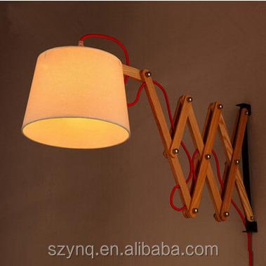 China Modern Telescopic Wooden Wall Lamp for sale