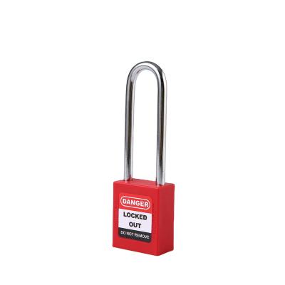 China Labor Safety Lockout Padlock Steel Locks Industrial Steel Long Latch Padlock National Titles Durable Lock for sale