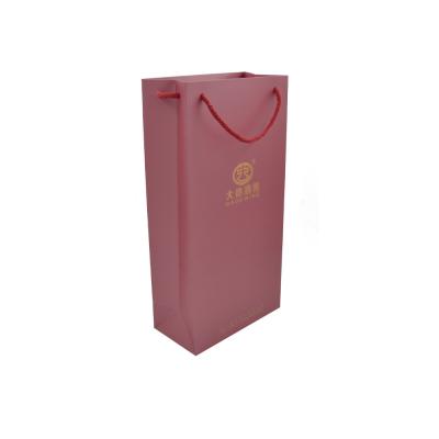 China Recyclable Small Red Kraft Custom Paper Shopping Bags With Handle for sale