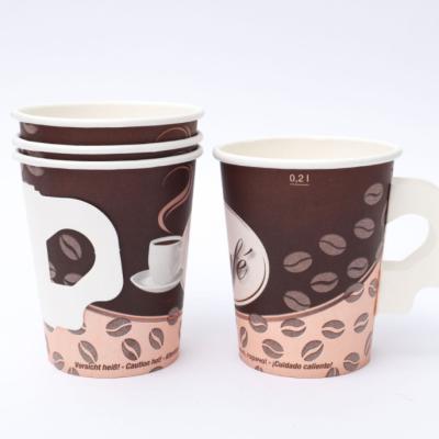 China Insulation Recyclable High Quality Anti-hot Disposable Hot Coffee Paper Cups With Handle For Commercial Premise for sale