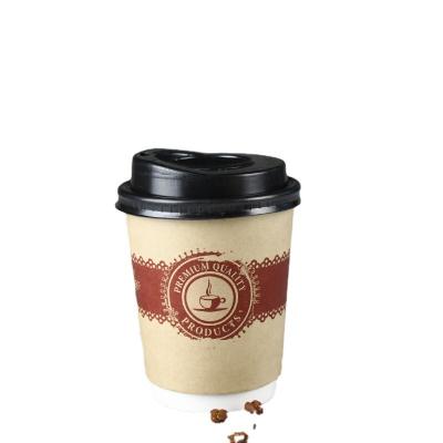 China Recyclable Custom Printed Single / Double Wall Corrugated Hot Coffee Disposable Recyclable Paper Cups for sale