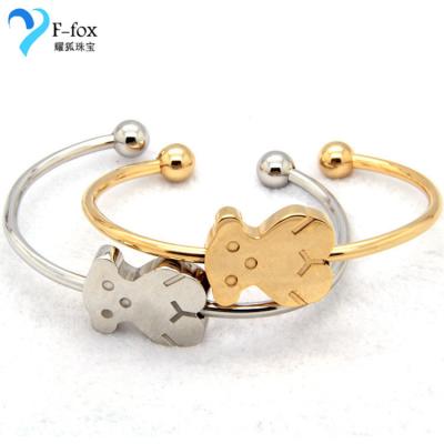 China New mini bear design stainless steel bangles for sale