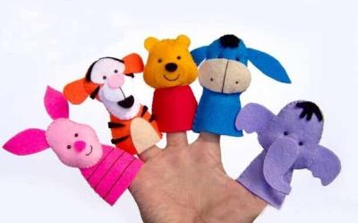 China Classical Disney Felt Plush Finger Puppets , Donkey / Tigger / Piglet / Pooh / Elephent for sale