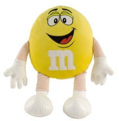 China Childrens Yellow M&M Stuffed Animals Cartoon Plush Toys Eco Friendly for sale