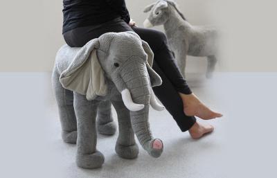 China Animal Riding Doll Custom Stuffed Elephant Toy Plush Jungle Zoo Circus Giant 60cm for sale