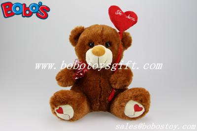 China Chocolate Stuffed Valentines Day teddy bears with red love heart style balloon for sale