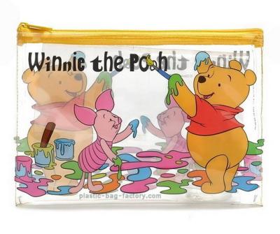 China Winnie bear plastic zip lock bags , child cute small ziplock bags 20x13cm for sale