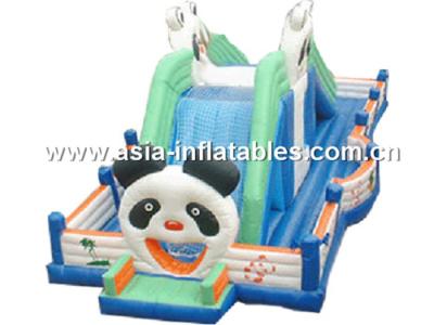 China Cute Panda Inflatable Fairground, Inflatable Trampoline Park Games For Kids for sale