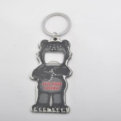 China bear shaped bottle opener keychains with epoxy custom logo for sale