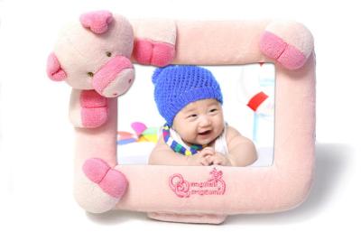 China Customized Plush Studded Pig and baer Photo Frame for Home Decoration for sale