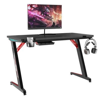 China (Size) Adjustable RGB LED Light Gaming Computer PC Gamer Desk Gaming Table PC Desk for sale