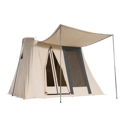 China Camouflage/Field Game Vintage Spring Tunnel Tent Camping large thickened rainproof portable cotton bow camping cabin tent for sale