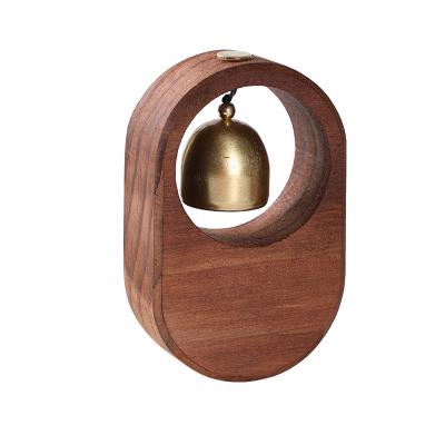 China Minimalist Reminder Bell Door Bell Small Home Refrigerator Stick Solid Wood Cute Wind Chimes for sale