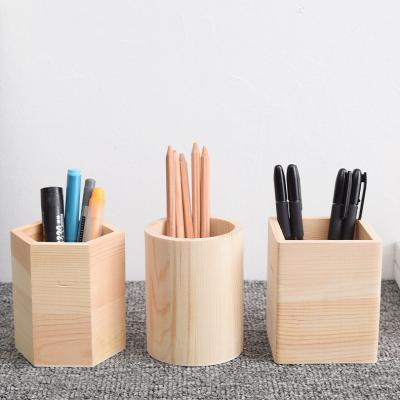 China High Quality Kitchen Home Tableware Office Supplies Pen Holder Home School Supplies Wooden Pen Holder for sale