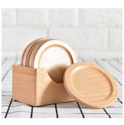 China Sustainable Home Office Decor and Dinner All-in-one Wooden Coaster with Stand for sale