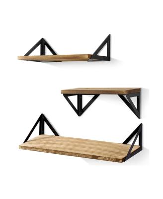 China Factory Direct Sales Modular Wall Mounted Floating Shelves 3 Set Wooden Floating Shelves for sale