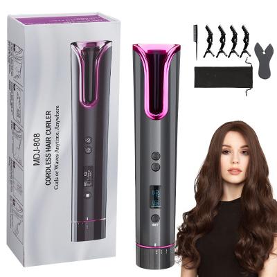 China Safety 2022 New USB Electric Cordless Hair Curlers Rollers Curving Ceramic Barrel Cordless Hair Curler for sale